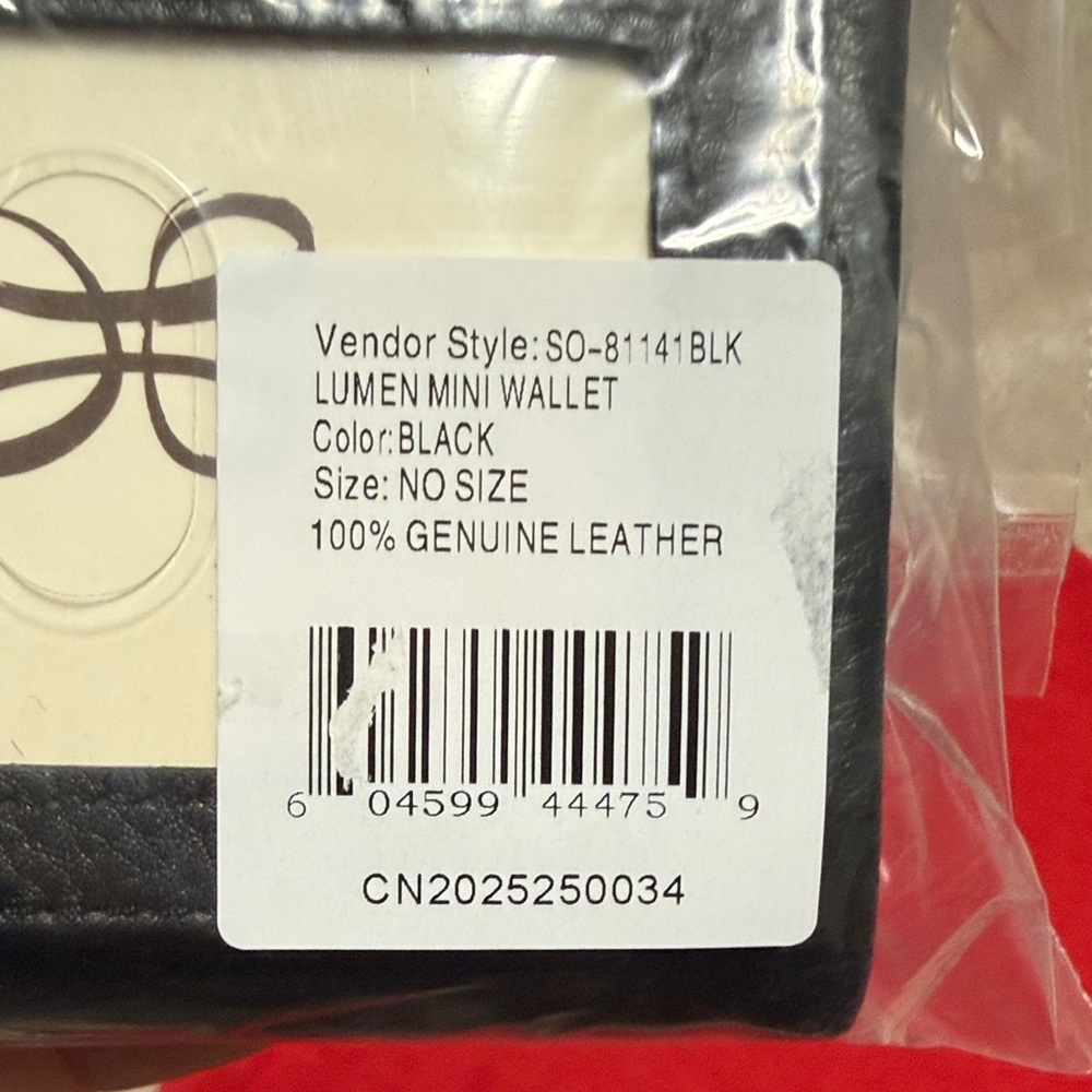 HOBO Black Lumen Mini Leather Wallet